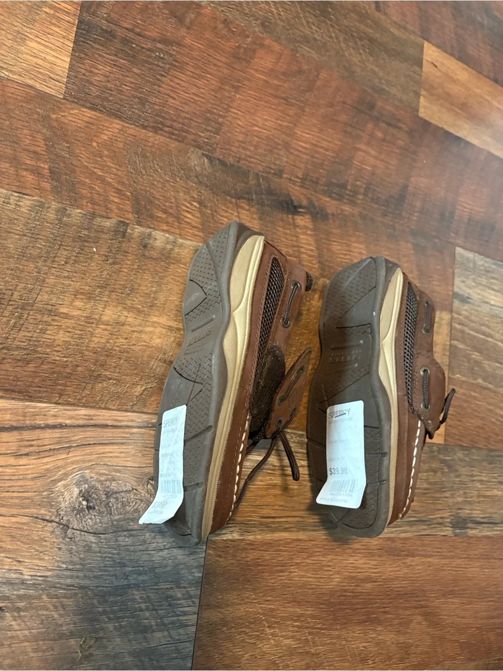 Sperry Kids Brown Suede Moccasins with Tan Sole